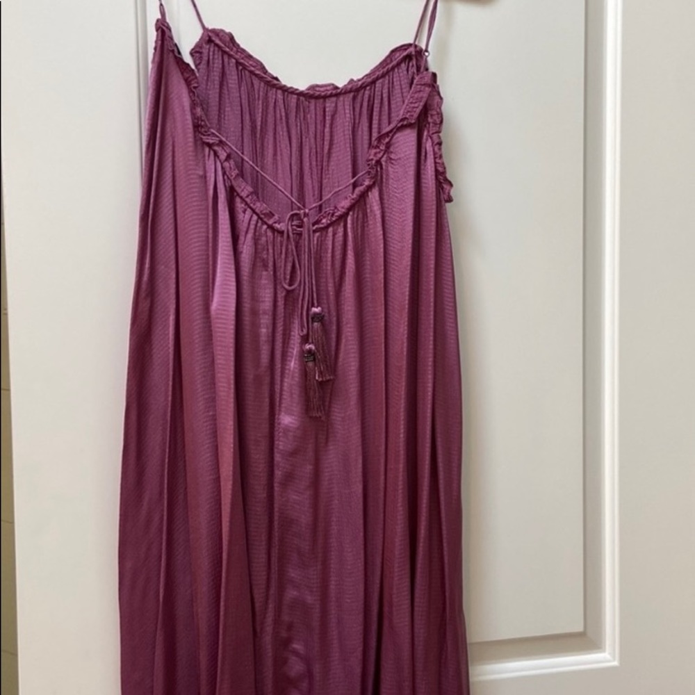 Zara Women’s Sleeveless Tassel Midi Dress in Mauve Pink